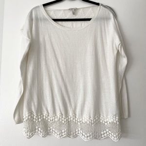 Joie Jenka White Lace Sweater